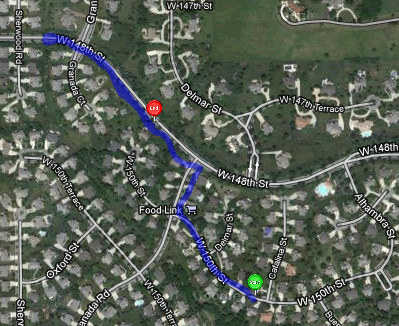 Map of November 1, 2011 run, part 2